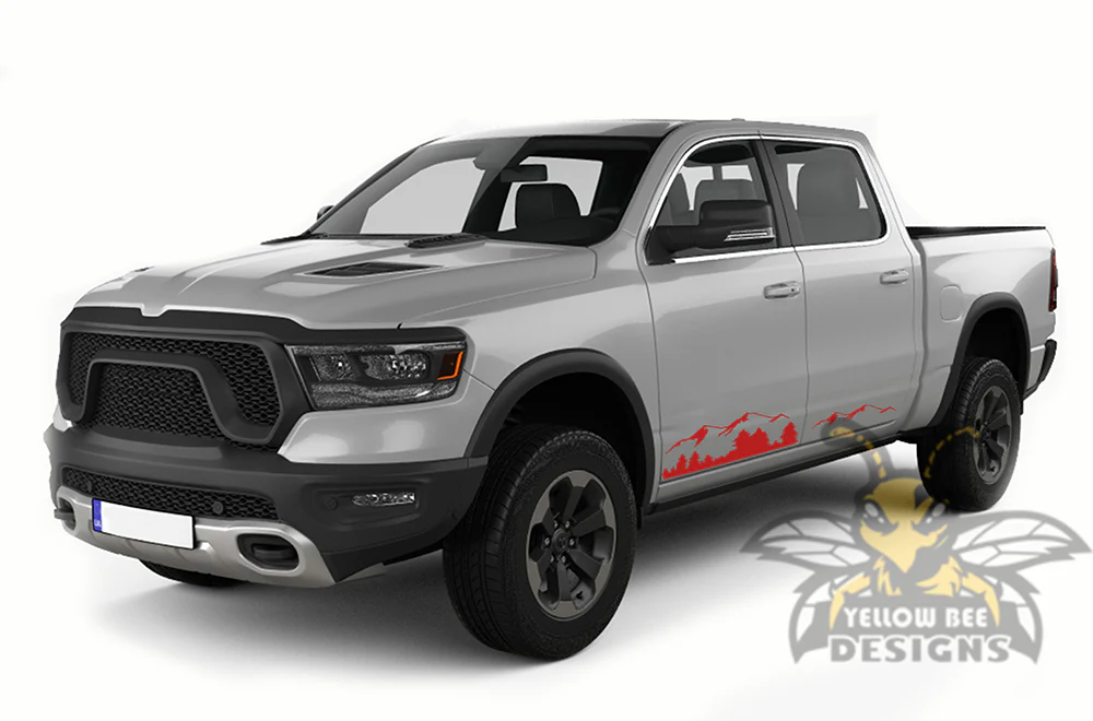 Mountains Decals Graphics Kit Vinyl Decal Compatible with Dodge Ram 1500 Crew Cab - Image 3