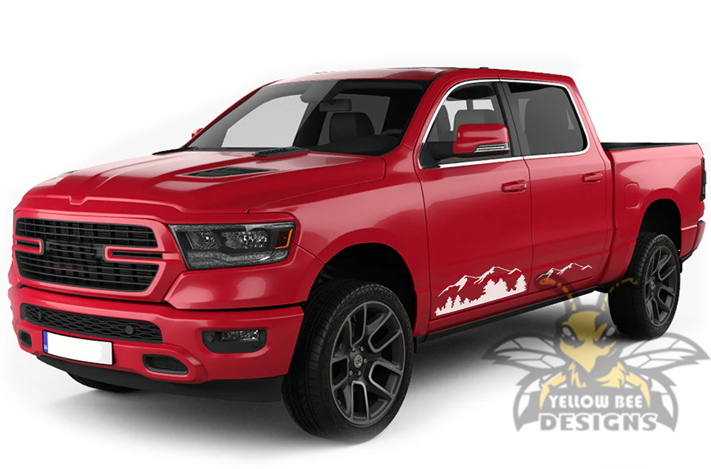 Mountains Decals Graphics Kit Vinyl Decal Compatible with Dodge Ram 1500 Crew Cab - Image 4