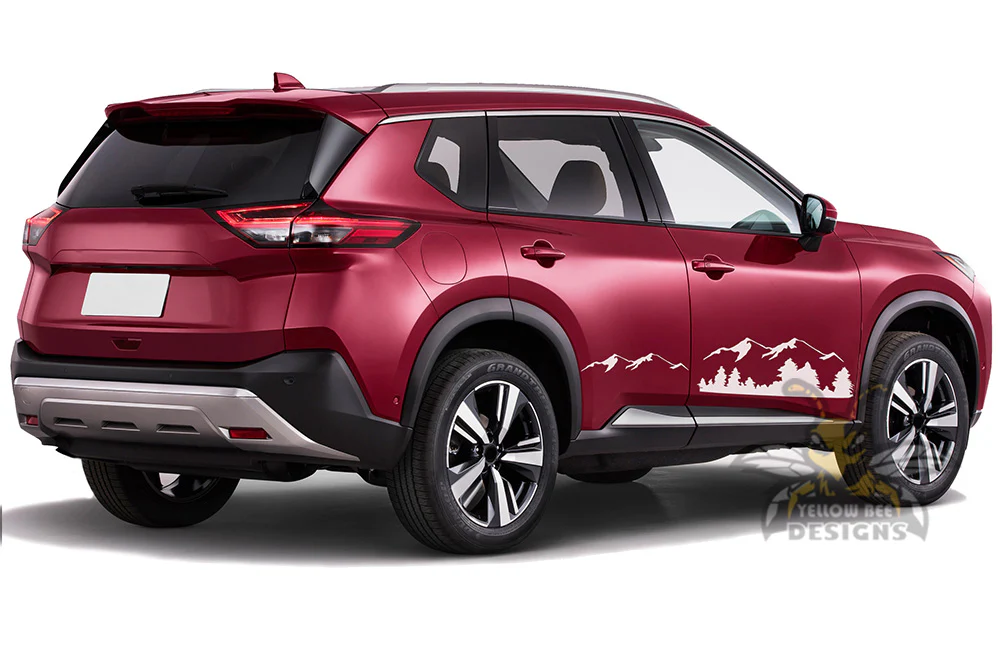 Mountains Door Graphics Vinyl Decals Compatible with Nissan Rogue - Image 2