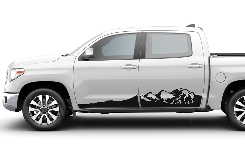Mountains Door Side Graphics Vinyl Decal Compatible with Toyota Tundra