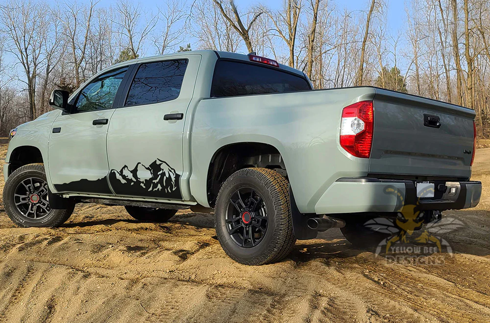 Mountains Door Side Graphics Vinyl Decal Compatible with Toyota Tundra - Image 2