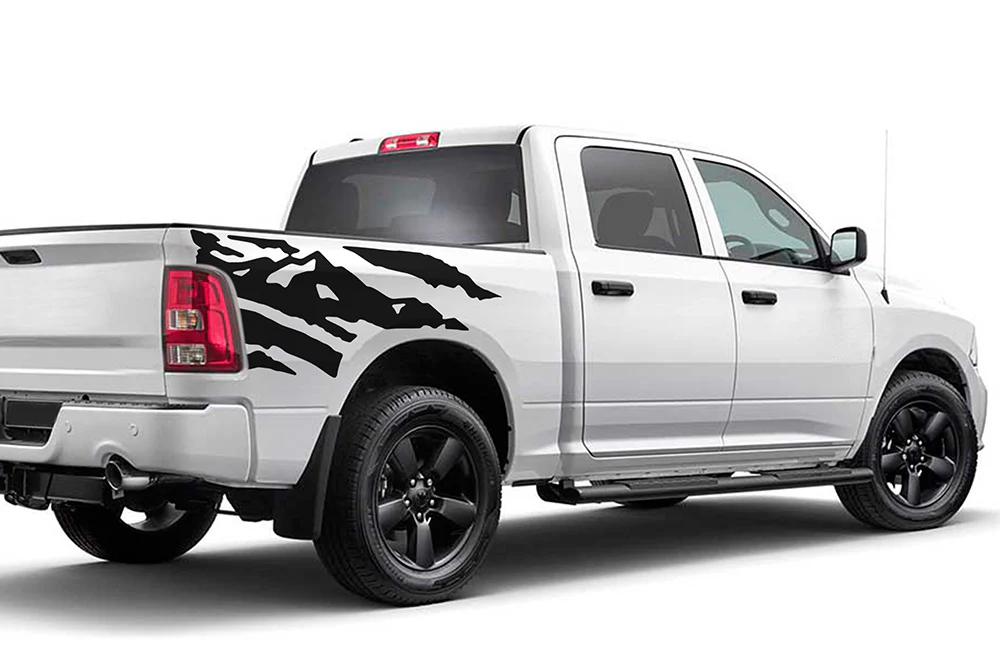 Mountains Graphics Vinyl Decals Compatible with Dodge Ram Crew Cab 1500