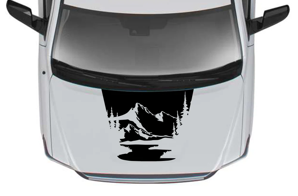 Mountains Hood Graphics Kit Vinyl Decal Compatible with Toyota Tundra Crewmax