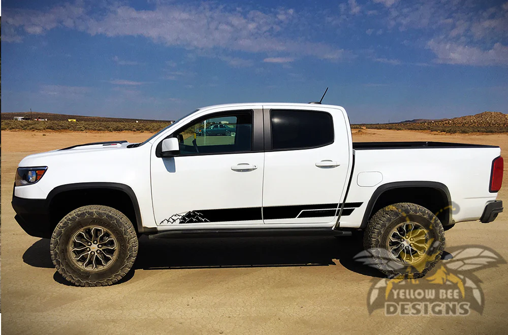Mountains Rocket Stripes Graphics Vinyl Decals Compatible with Chevrolet Colorado Crew Cab - Image 2