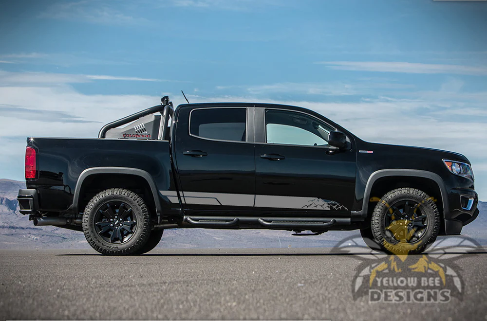 Mountains Rocket Stripes Graphics Vinyl Decals Compatible with Chevrolet Colorado Crew Cab - Image 3