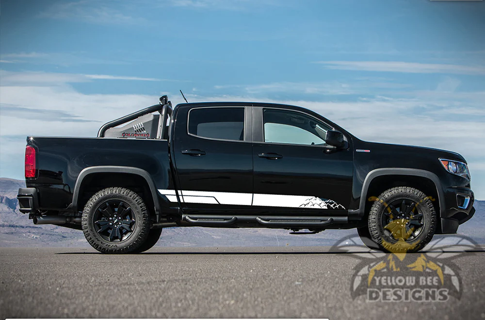 Mountains Rocket Stripes Graphics Vinyl Decals Compatible with Chevrolet Colorado Crew Cab - Image 5