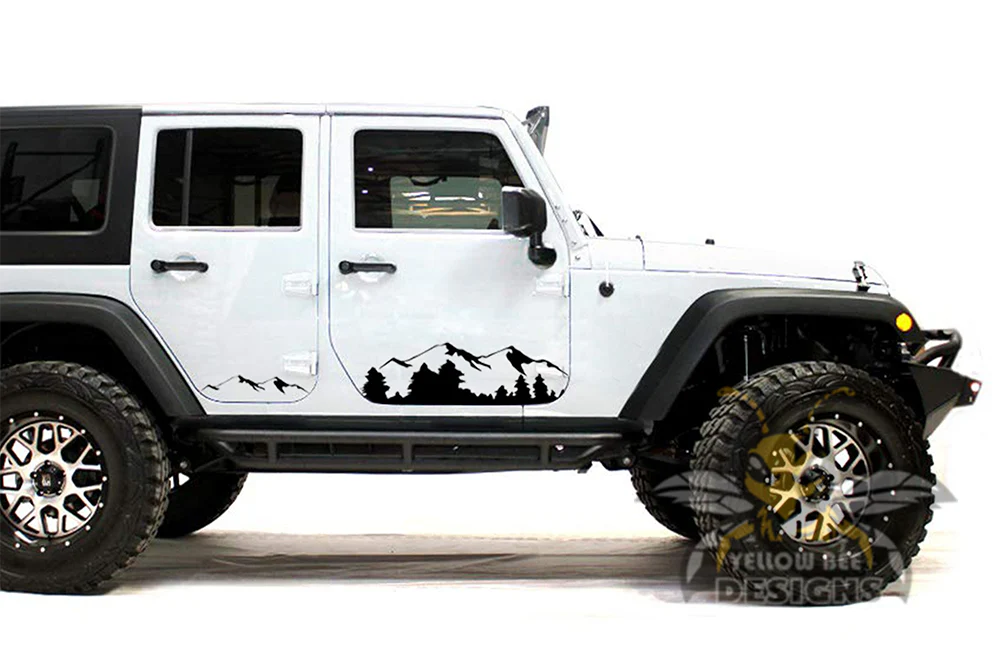 Mountains Side Graphics Kit Vinyl Decal Compatible with Jeep JL Wrangler - Image 2