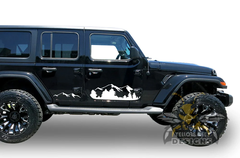 Mountains Side Graphics Kit Vinyl Decal Compatible with Jeep JL Wrangler - Image 3