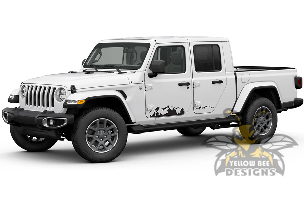 Mountains Side Graphics Kit Vinyl Decal Compatible with Jeep JT Gladiator 4 Door - Image 2