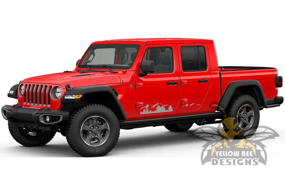Mountains Side Graphics Kit Vinyl Decal Compatible with Jeep JT Gladiator 4 Door - Image 3