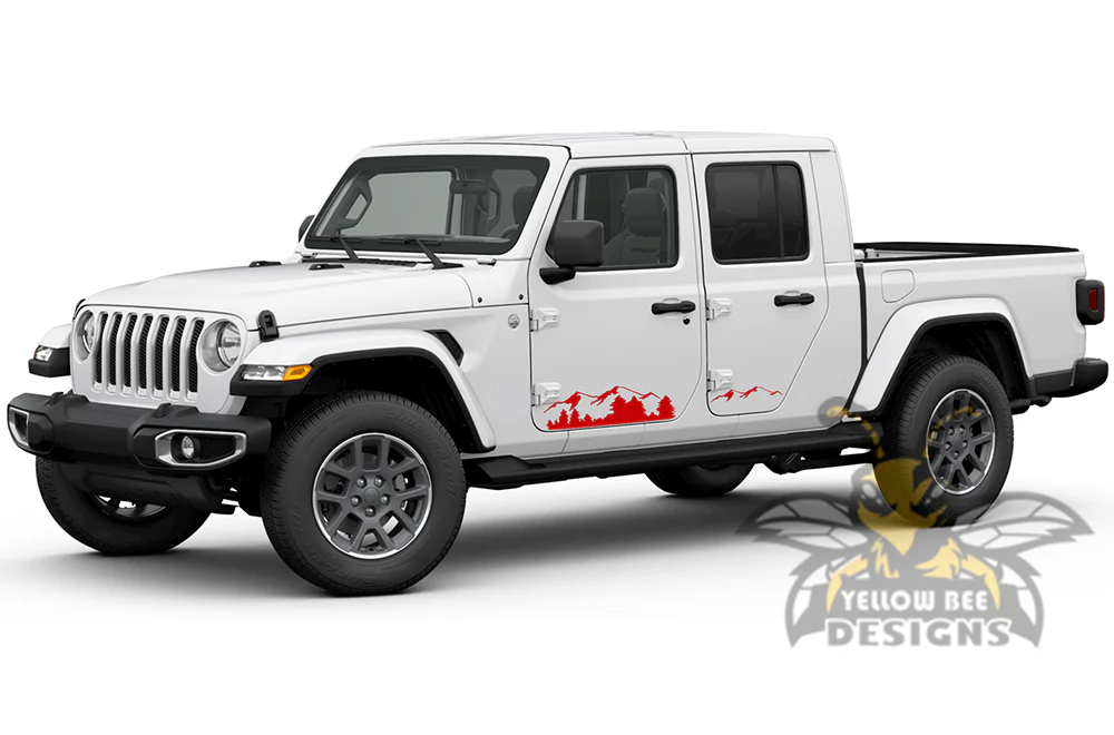 Mountains Side Graphics Kit Vinyl Decal Compatible with Jeep JT Gladiator 4 Door - Image 4