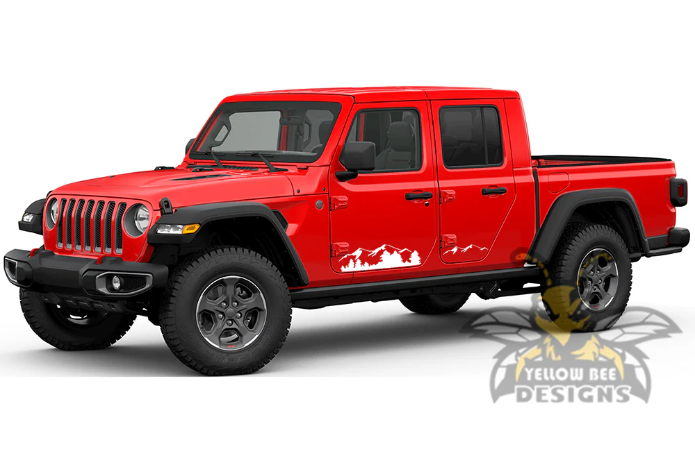 Mountains Side Graphics Kit Vinyl Decal Compatible with Jeep JT Gladiator 4 Door - Image 5