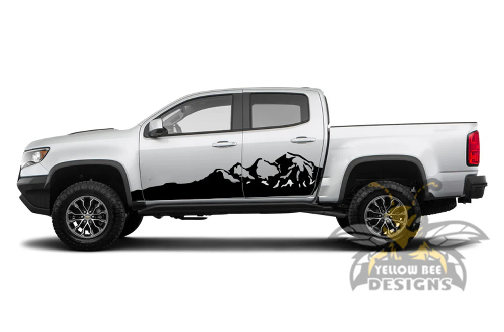 Mountains Side Graphics Vinyl Decals Compatible with Chevrolet Colorado Crew Cab - Image 2