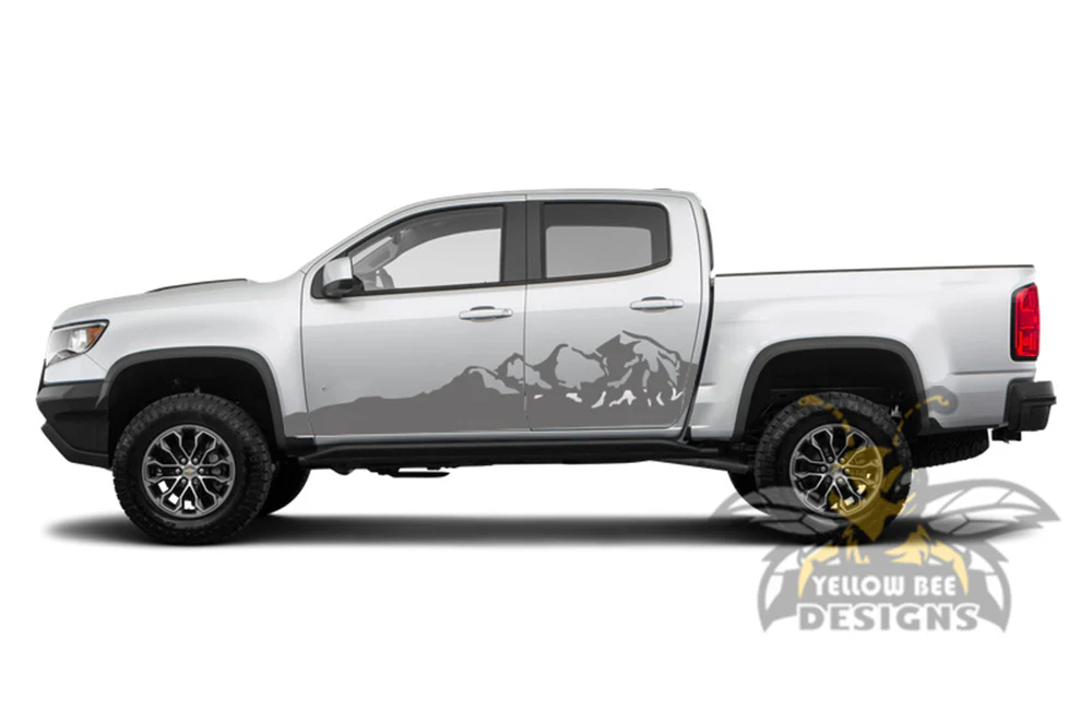 Mountains Side Graphics Vinyl Decals Compatible with Chevrolet Colorado Crew Cab - Image 3