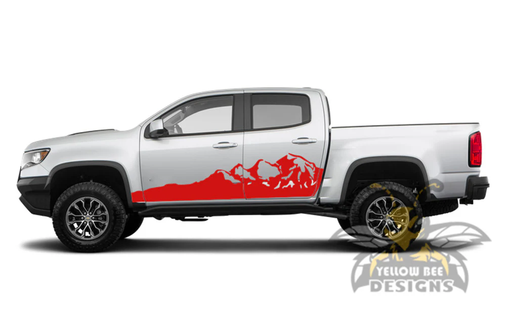Mountains Side Graphics Vinyl Decals Compatible with Chevrolet Colorado Crew Cab - Image 4