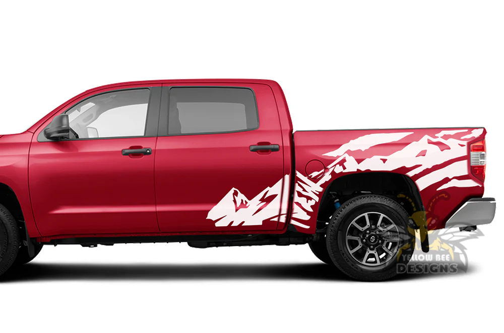 Mountains Side Graphics Vinyl Decals Compatible with Toyota Tundra - Image 2