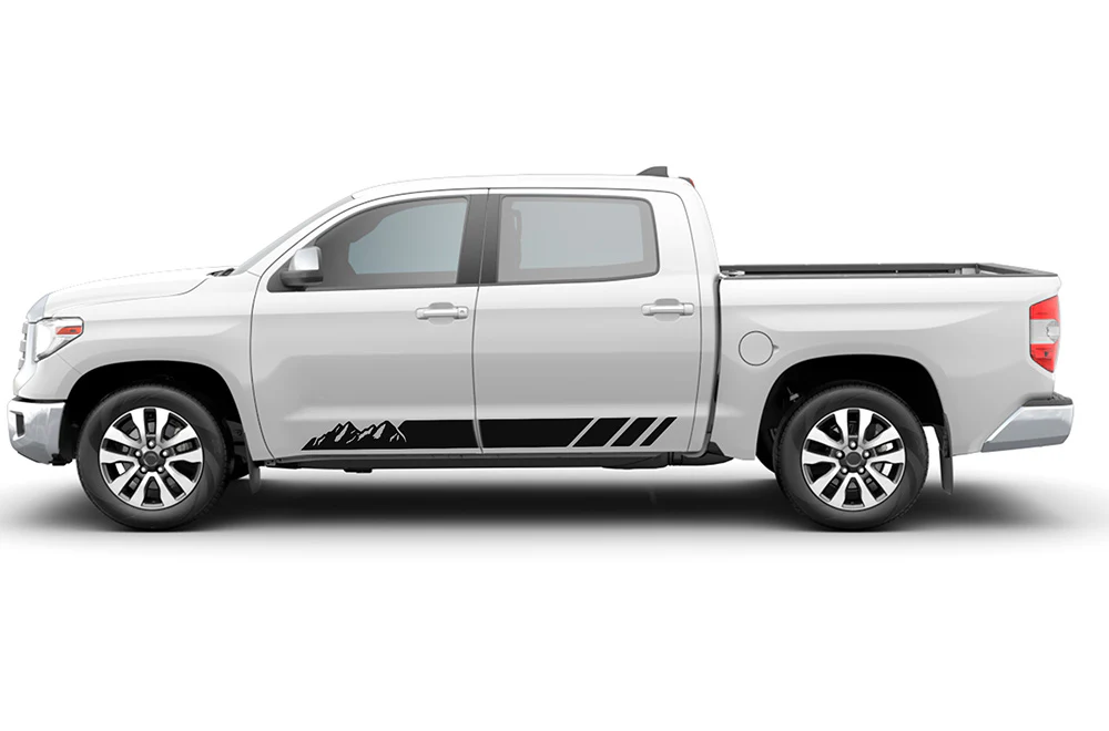 Mountains Stripes Graphics Kit Vinyl Decal Compatible with Toyota Tundra Crewmax