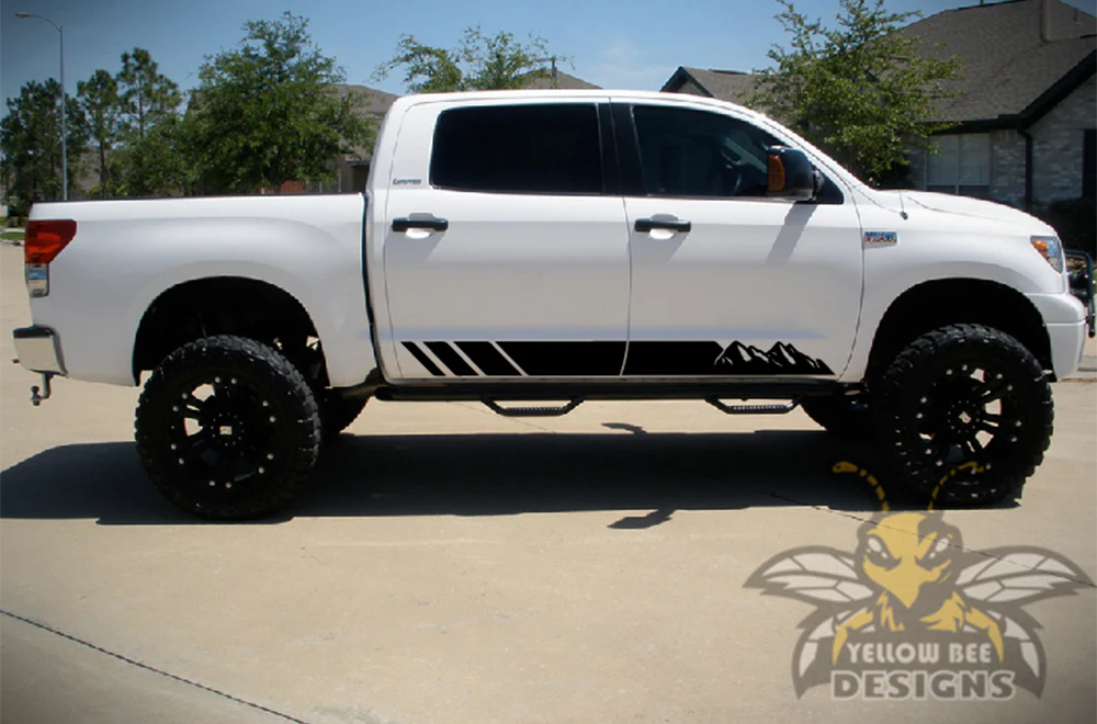 Mountains Stripes Graphics Kit Vinyl Decal Compatible with Toyota Tundra Crewmax - Image 4
