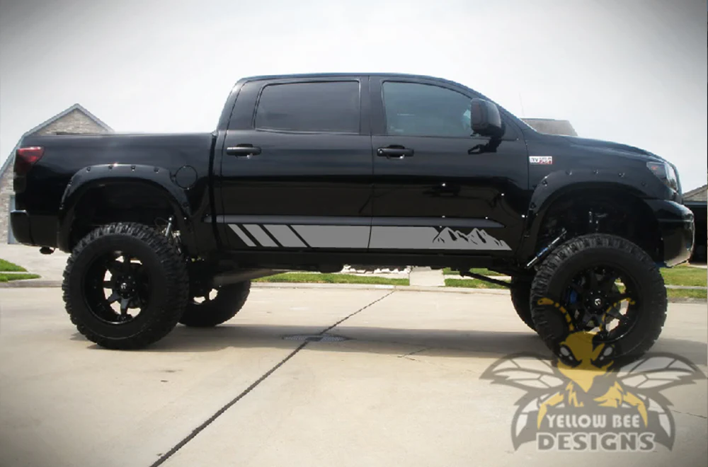 Mountains Stripes Graphics Kit Vinyl Decal Compatible with Toyota Tundra Crewmax - Image 5