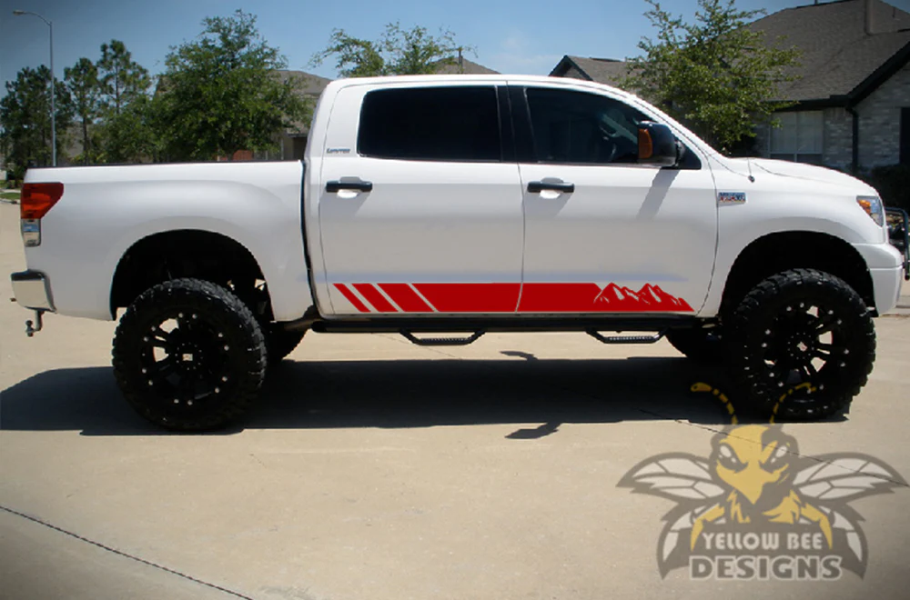 Mountains Stripes Graphics Kit Vinyl Decal Compatible with Toyota Tundra Crewmax - Image 6