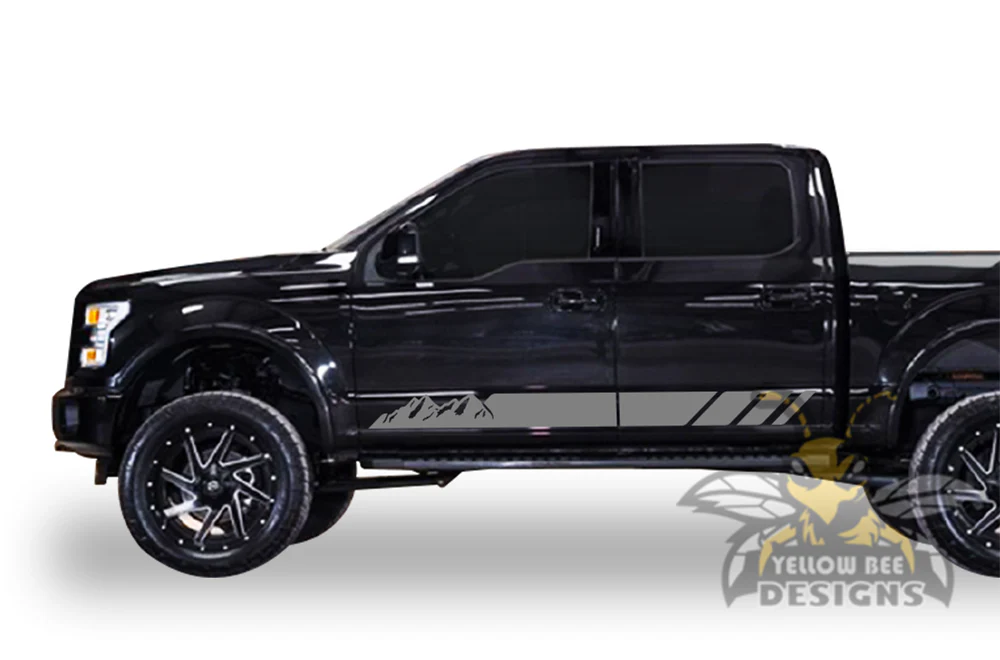 Mountains Stripes Graphics Vinyl Decals Compatible with Ford F150 Super Crew Cab 5.5'' - Image 5