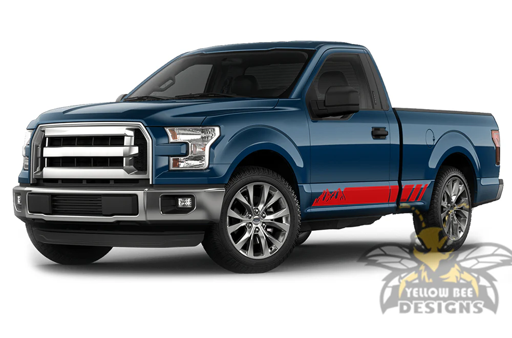 Mountains Stripes Graphics Vinyl Decals Compatible with Ford F150 Regular Cab 6.5'' - Image 3