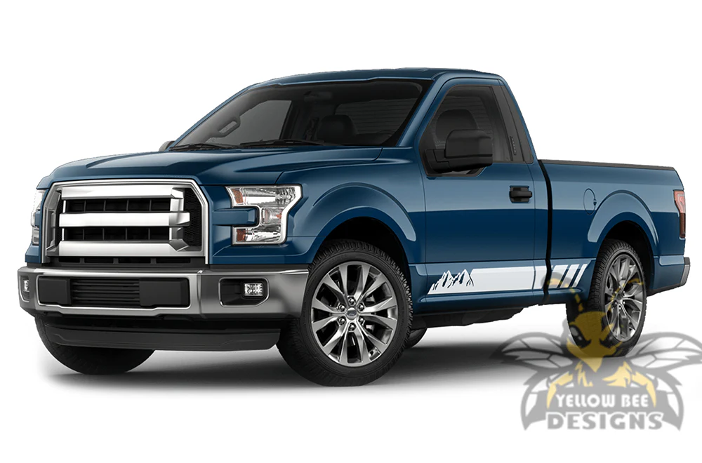 Mountains Stripes Graphics Vinyl Decals Compatible with Ford F150 Regular Cab 6.5'' - Image 4