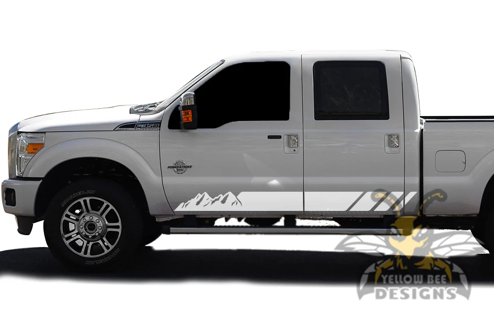 Mountains Stripes Graphics Vinyl Decals Compatible with Ford F350 Crew Cab - Image 4