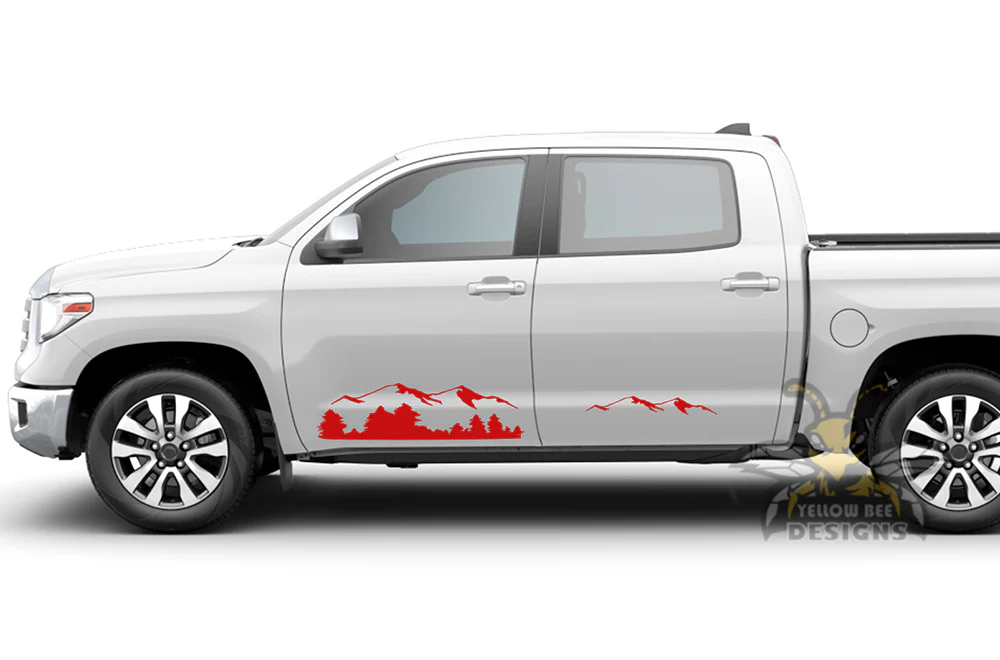 Mountains Tree Door Side Graphics Vinyl Decal Compatible with Toyota Tundra - Image 2