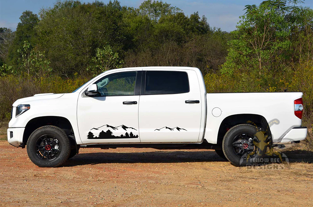 Mountains Tree Door Side Graphics Vinyl Decal Compatible with Toyota Tundra - Image 3