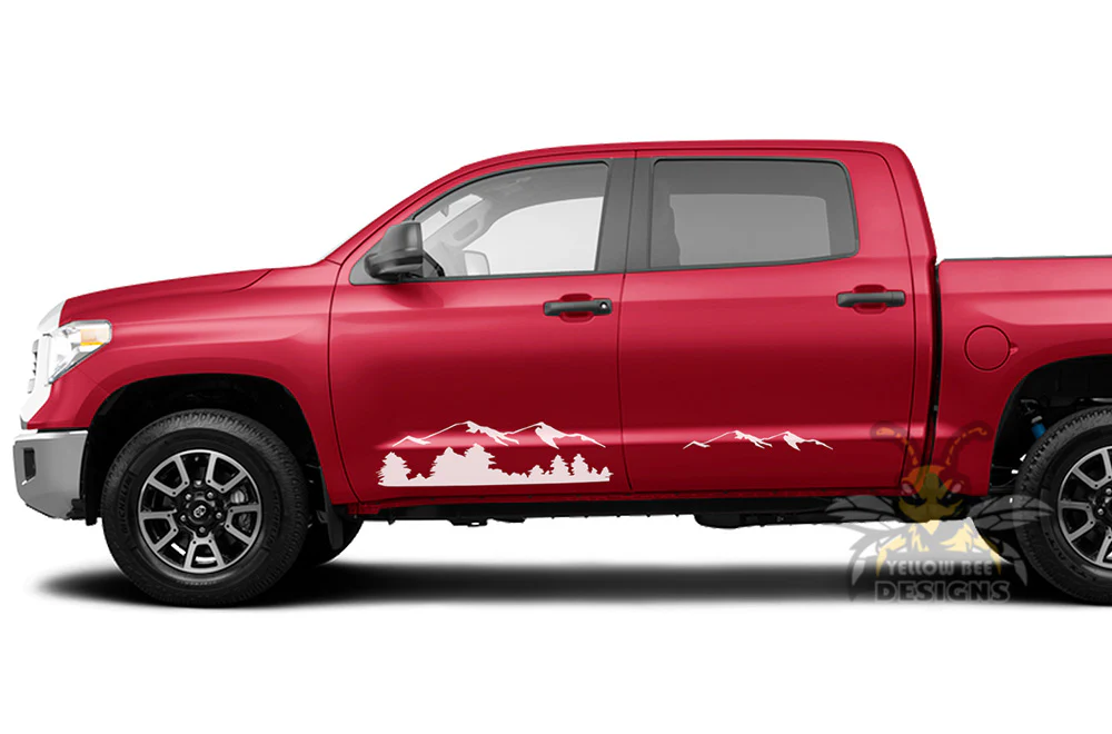 Mountains Tree Door Side Graphics Vinyl Decal Compatible with Toyota Tundra - Image 4