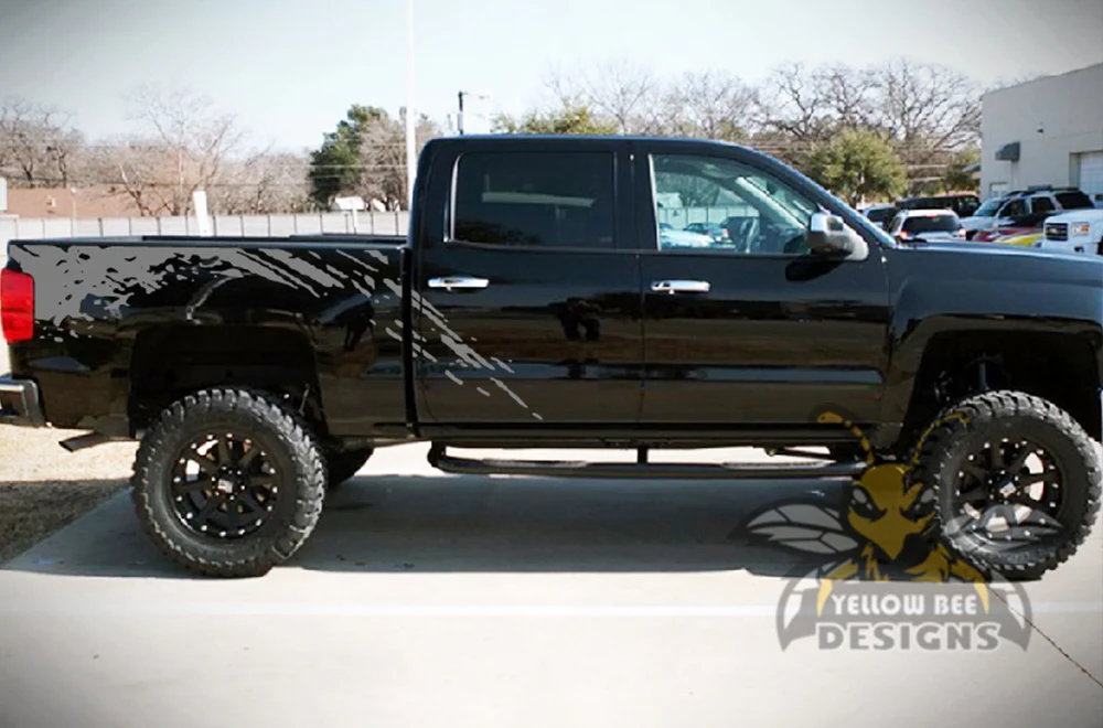Mud Splash Bed Graphics Vinyl Decals Compatible with Chevrolet Silverado 1500 Crew Cab - Image 3