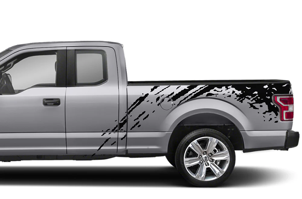 Mud Splash Bed Graphics Vinyl Decals Compatible with Ford F150 Super Cab 6.5''