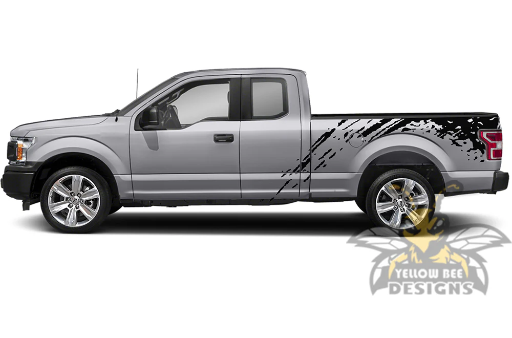 Mud Splash Bed Graphics Vinyl Decals Compatible with Ford F150 Super Cab 6.5'' - Image 2