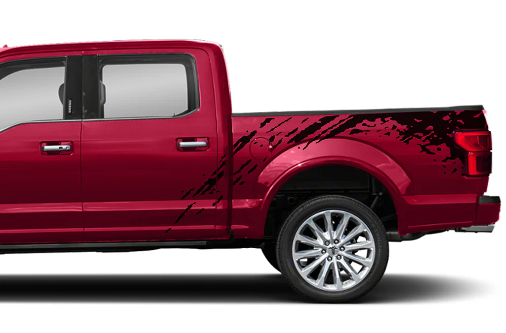 Mud Splash Bed Graphics Vinyl Decals Compatible with Ford F150 Super Crew Cab 5.5''