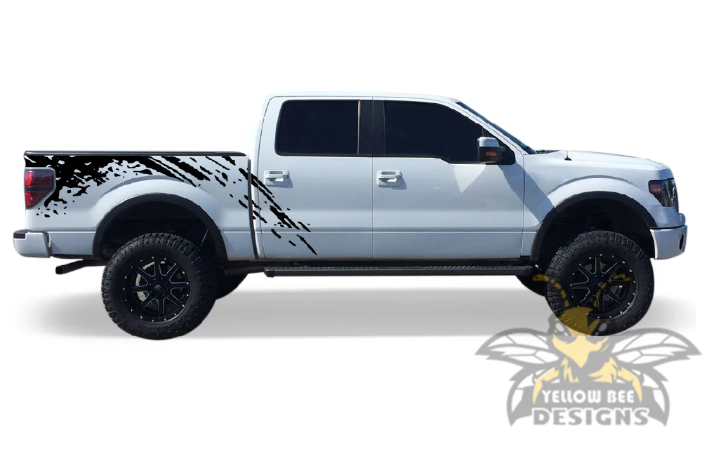 Mud Splash Bed Graphics Vinyl Decals Compatible with Ford F150 Super Crew Cab 5.5'' - Image 2
