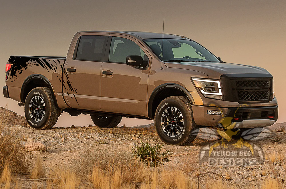 Mud Splash Bed Graphics Vinyl Decals Compatible with Nissan Titan - Image 4