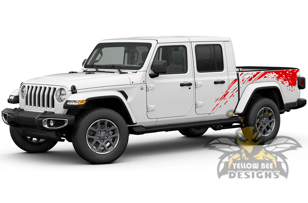 Mud Splash Graphics Kit Vinyl Decal Compatible with Jeep JT Gladiator 4 Door - Image 4