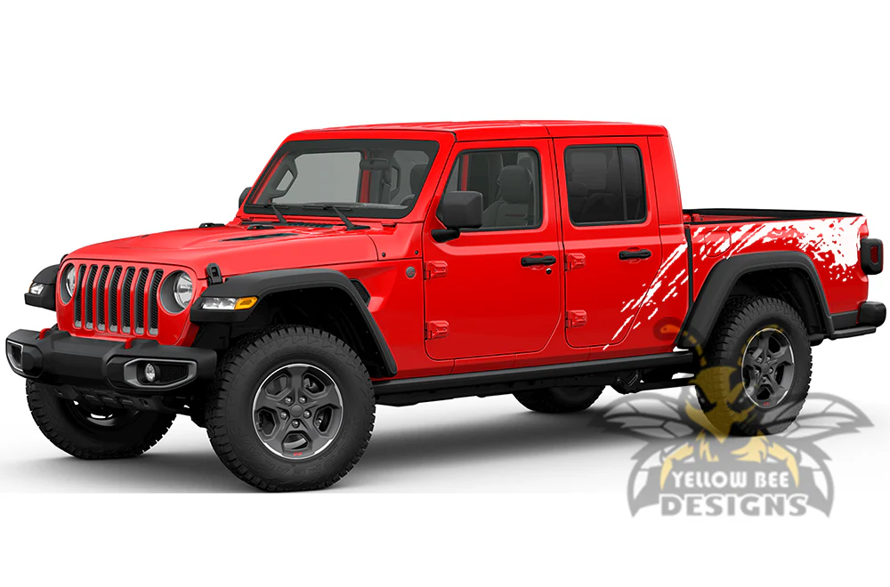 Mud Splash Graphics Kit Vinyl Decal Compatible with Jeep JT Gladiator 4 Door - Image 5