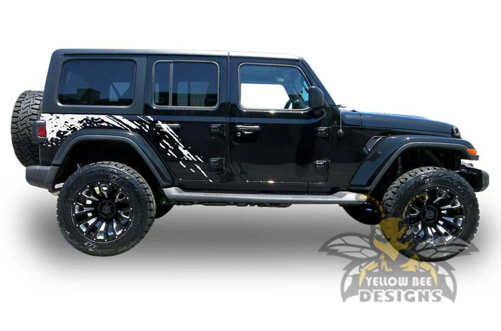 Mud Splash Side Graphics Kit Vinyl Decal Compatible with Jeep JL Wrangler - Image 5