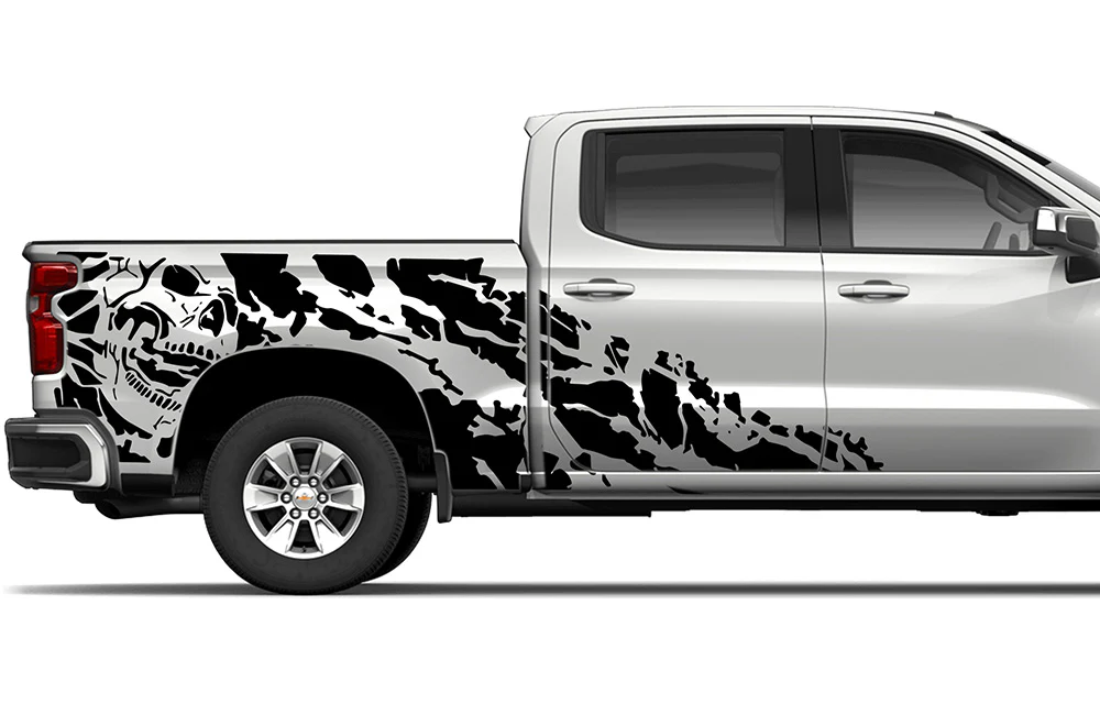 Nightmare Bed Graphics Vinyl Decals Compatible with Chevrolet Silverado 1500 Crew Cab