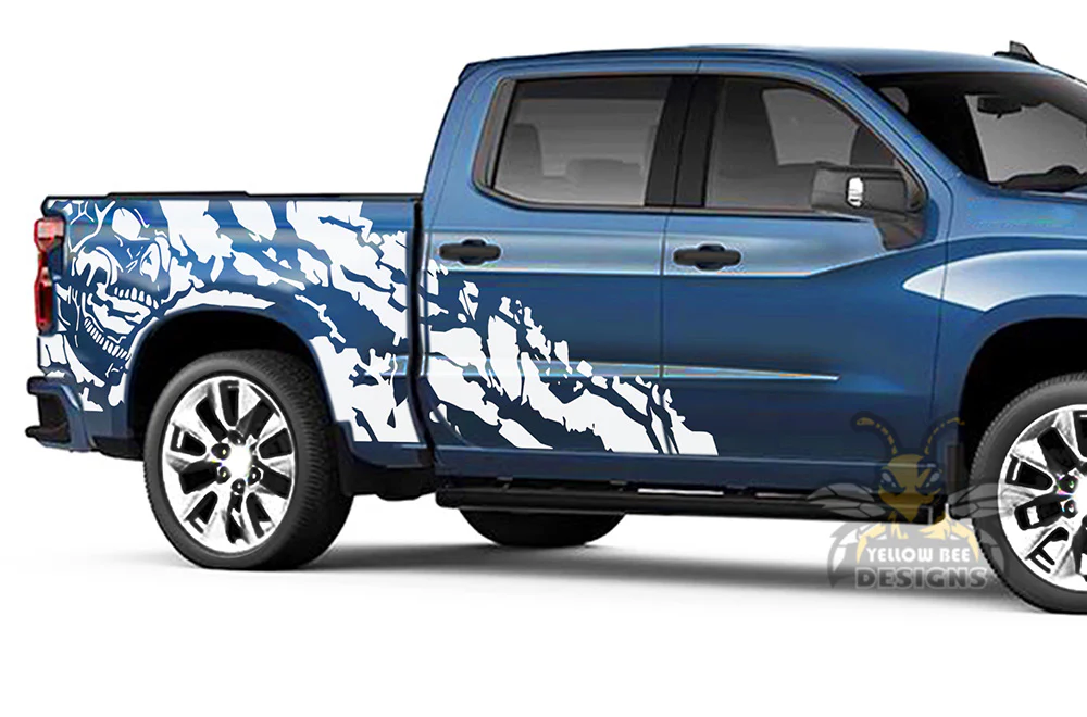 Nightmare Bed Graphics Vinyl Decals Compatible with Chevrolet Silverado 1500 Crew Cab - Image 3