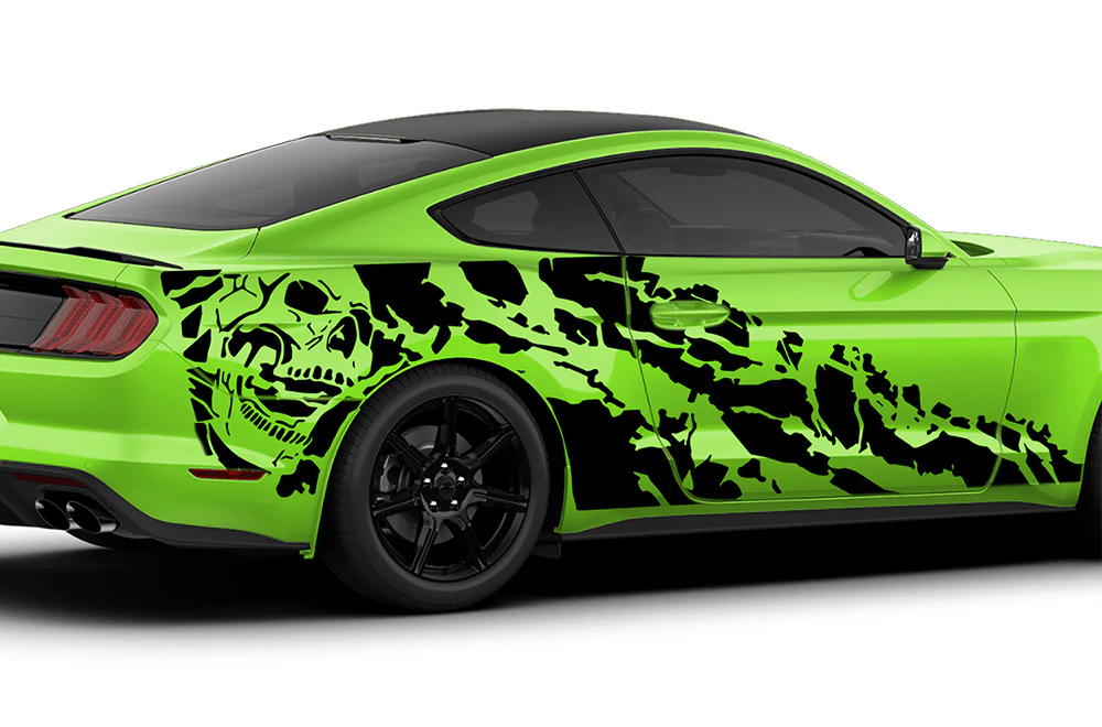 Nightmare Side Decals Graphics Vinyl Stickers Compatible with Ford Mustang