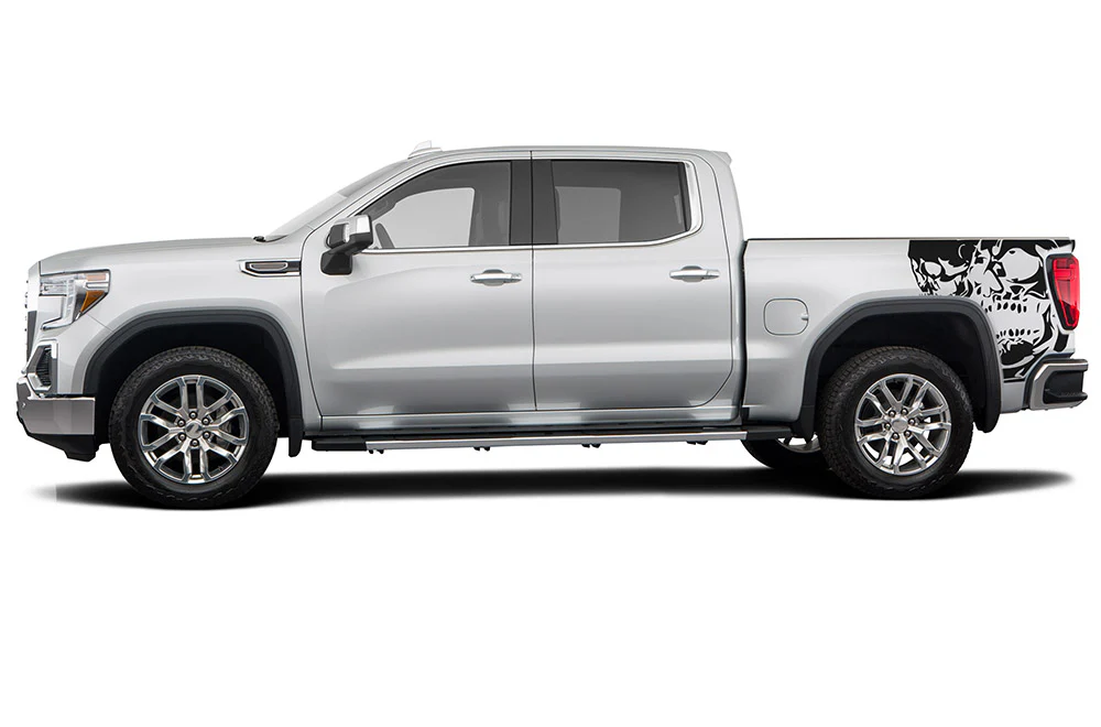 Nightmare skulls bed Graphics Vinyl Decals Compatible with GMC Sierra Crew Cab