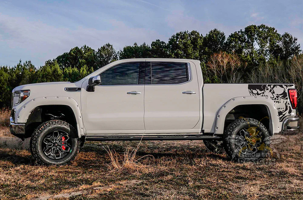 Nightmare skulls bed Graphics Vinyl Decals Compatible with GMC Sierra Crew Cab - Image 2
