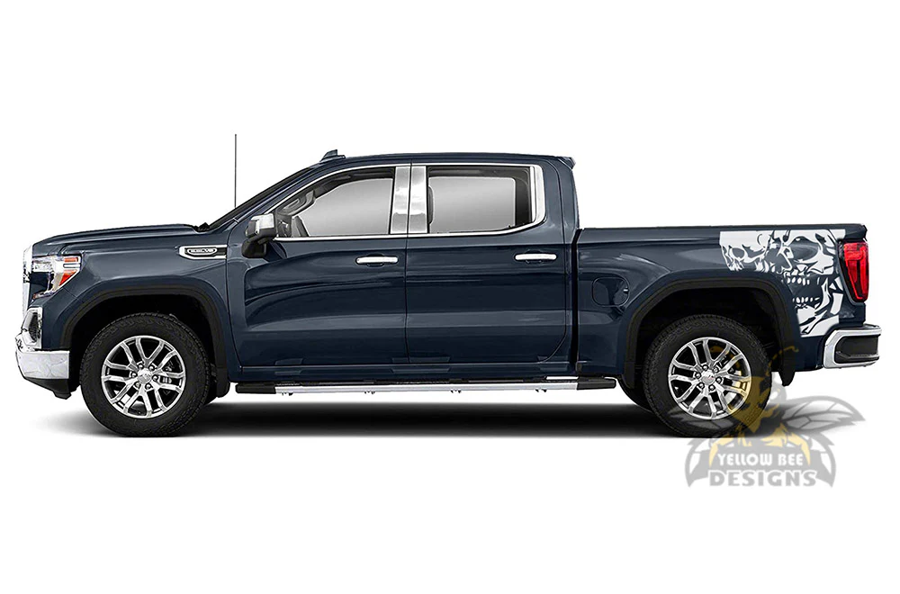 Nightmare skulls bed Graphics Vinyl Decals Compatible with GMC Sierra Crew Cab - Image 3