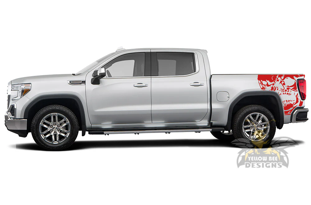 Nightmare skulls bed Graphics Vinyl Decals Compatible with GMC Sierra Crew Cab - Image 4