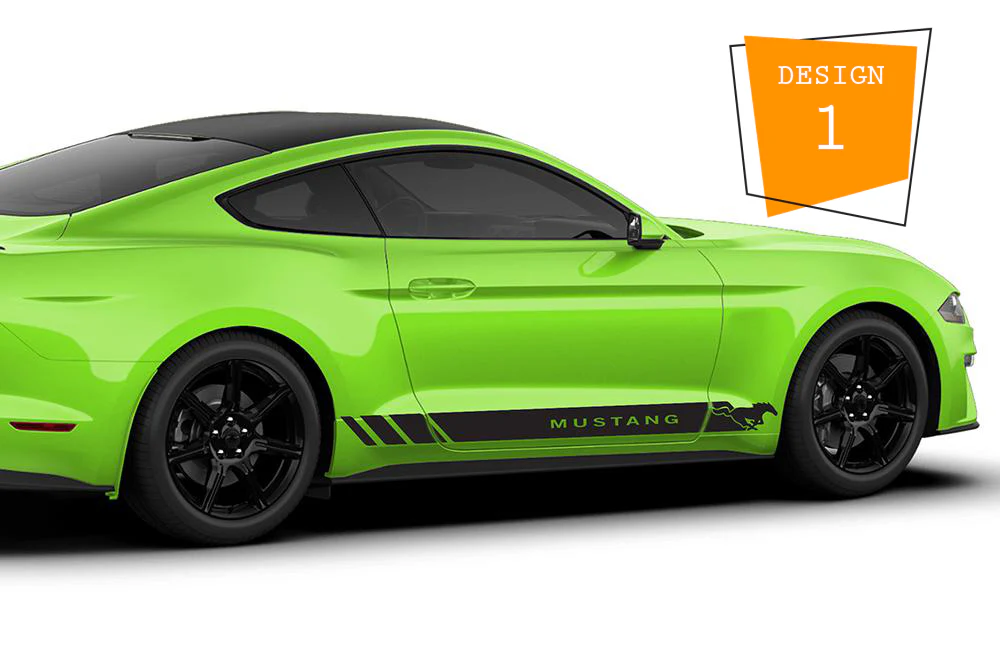 Offset Stripes Decals Graphics Vinyl Compatible with Ford Mustang - Image 2