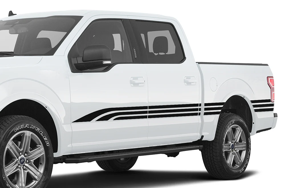 Old Fashion Stripes Graphics Vinyl Decals Compatible with Ford F150 Super Crew Cab 5.5''