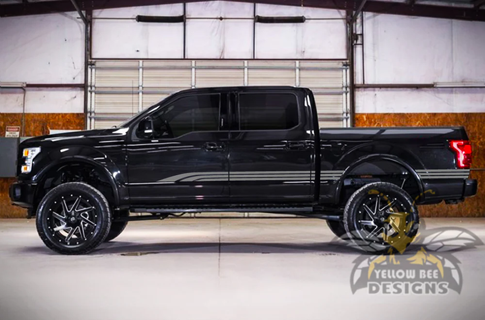 Old Fashion Stripes Graphics Vinyl Decals Compatible with Ford F150 Super Crew Cab 5.5'' - Image 3